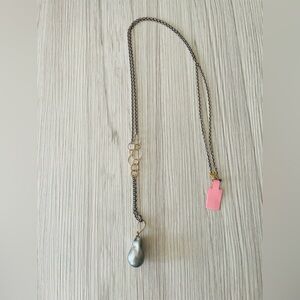 Vintage long chain teardrop necklace